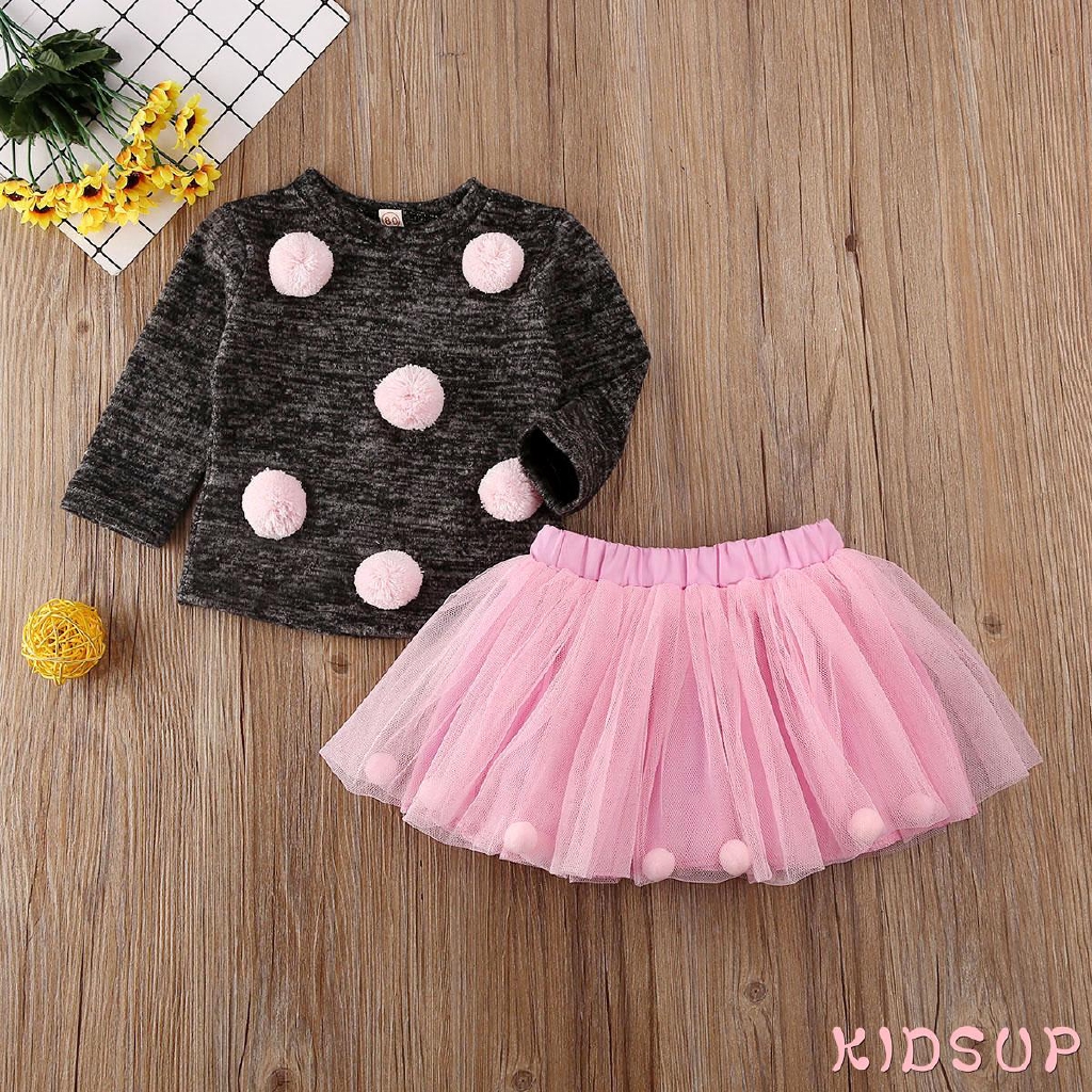 Bộ Đồ Gồm 2 Món Áo Sweater + Chân Váy Tutu Cho Bé Gái