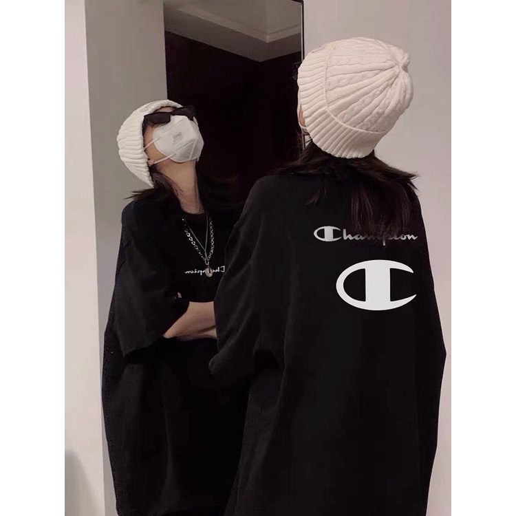 Áo phông champion, áo thun in logo, chất cotton thoáng mát, form rộng, Dorystore