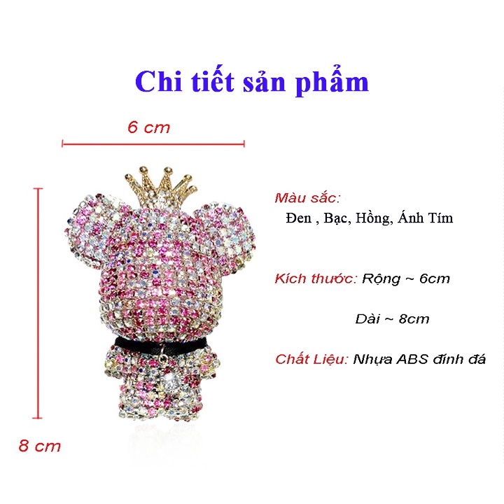 Sáp thơm xe hơi gắn cửa gió điều hòa hình Gấu đính đá siêu sang