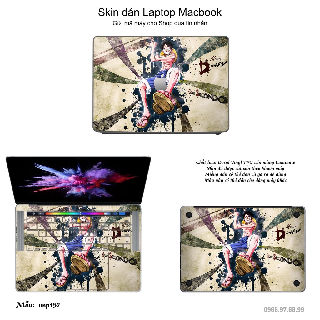 Skin dán Macbook mẫu One Piece (đã cắt sẵn, inbox mã máy cho shop)