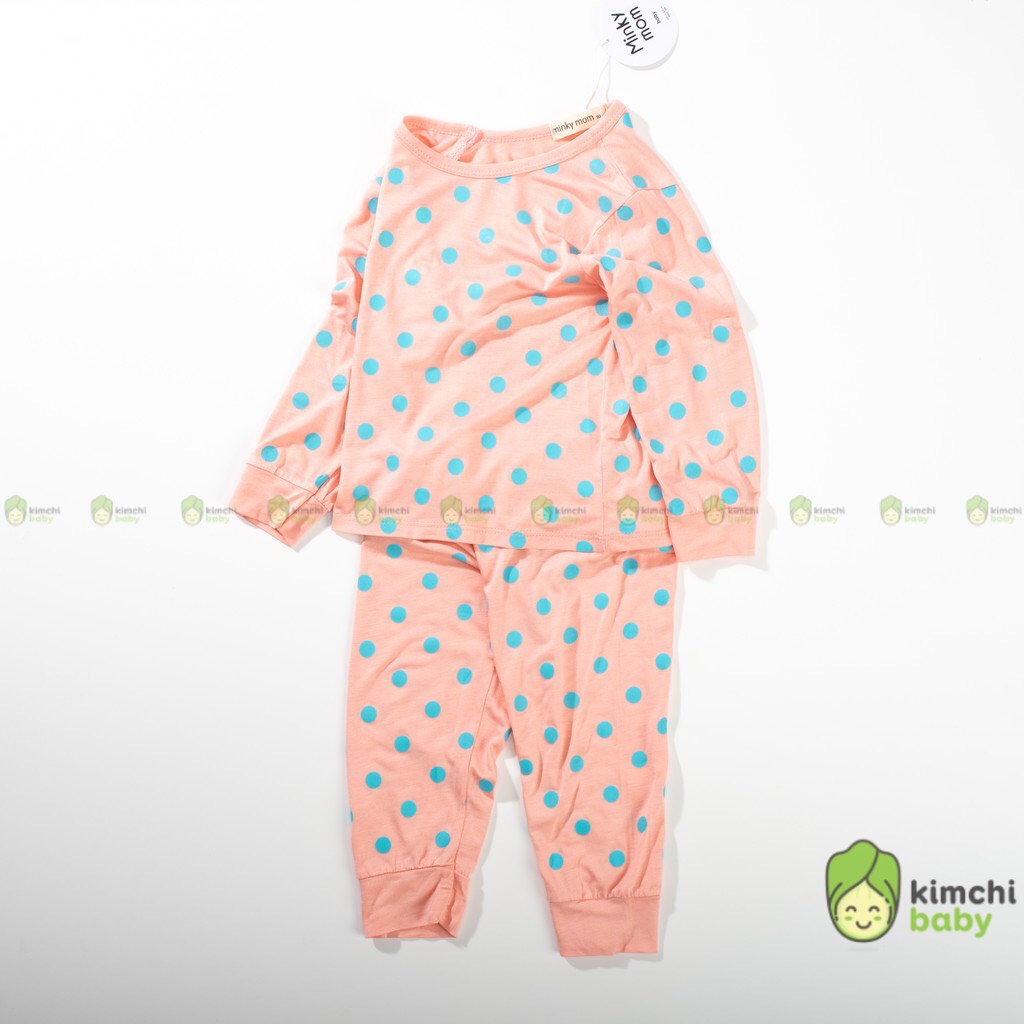 Bộ tay dài thun lạnh Minky Mom bò sữa cho bé trai bé gái từ 7-19kg