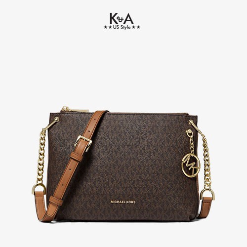 Túi xách Michael Kors hàng hiệu đeo vai Lillie Large Brown Messenger Bag