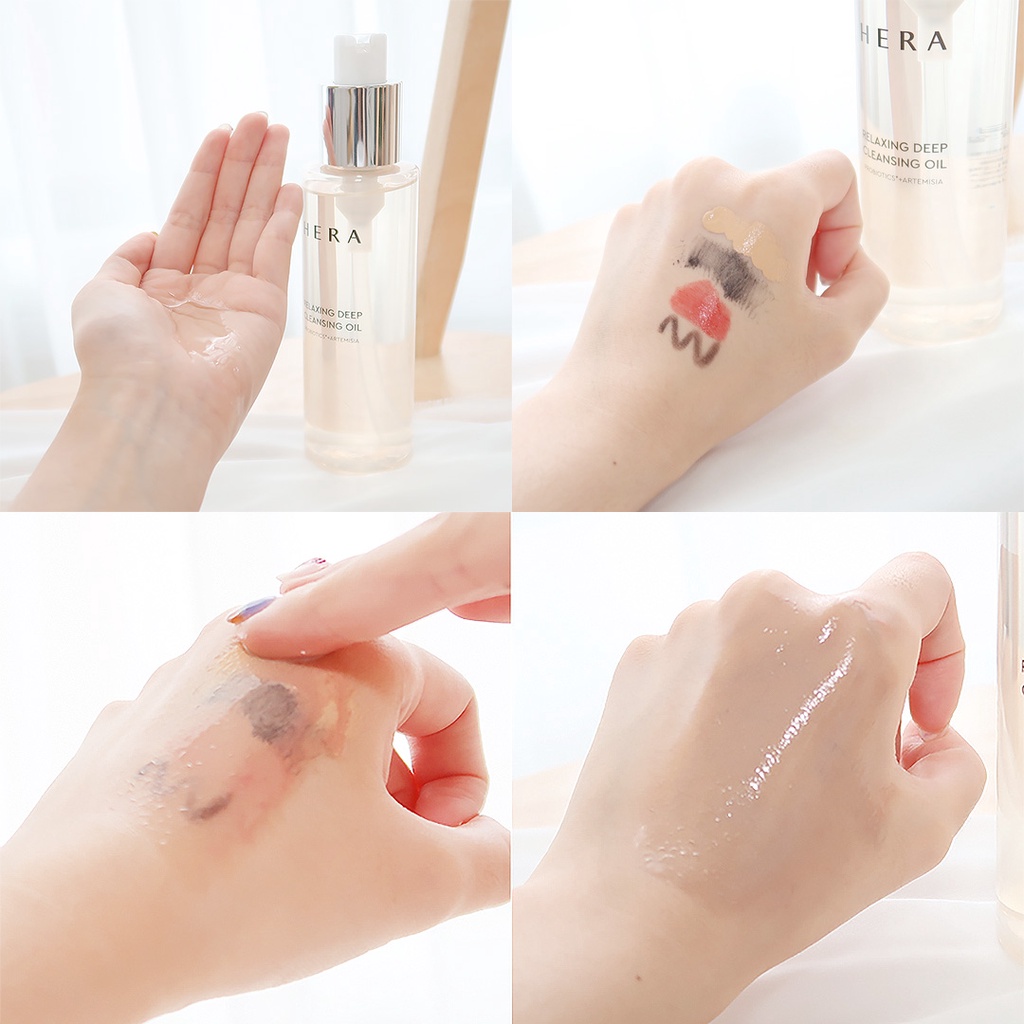 HERA Relaxing Deep Cleansing Oil 200ml / Creamy Cleansing Foam 200g / Refreshing Tonic Cleansing Water 200ml/ Perfecting Eye and Lip Remover 125ml
