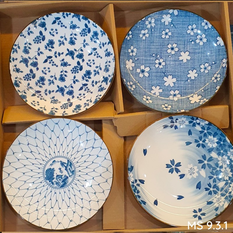 Set 4 đĩa pattern Nhật Bản