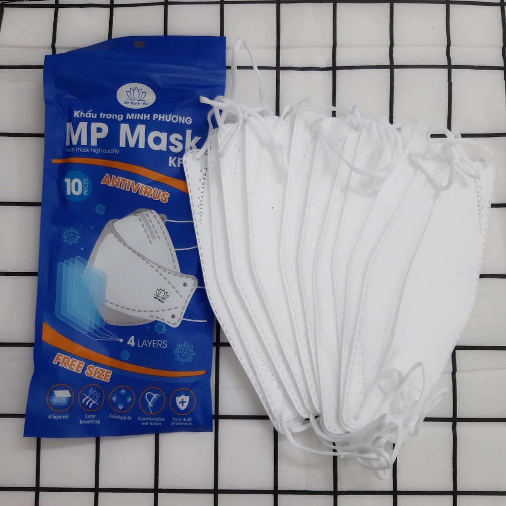 Khẩu Trang KF94 MP MASK Hàn Quốc 4 lớp kháng khuẩn, chống bụi mịn