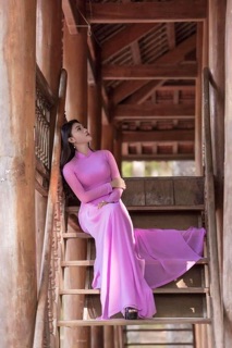 ( Sẵn )Áo dài 4 tà chiffon kèm quần