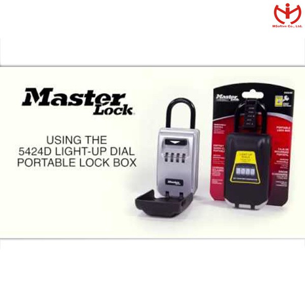 [Hỏa tốc HCM] Hộp khóa đựng chìa khóa Master Lock 5424 D - Hộp khóa 4 sô có đèn - MSOFT