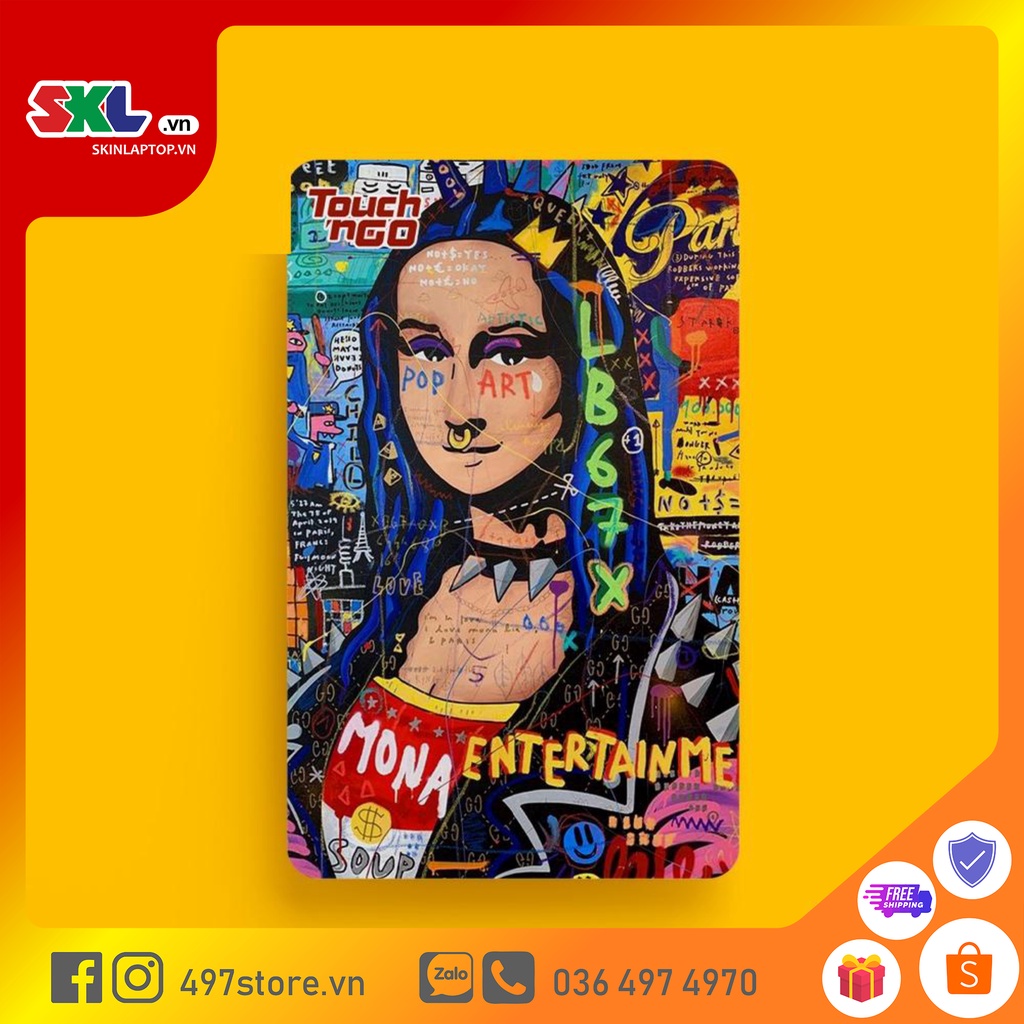 Skin Card Pop Art  - Miếng Dán ATM, Thẻ Xe, Thẻ Từ, Thẻ Chung Cư - Chất Liệu Chống Xước - Chống Nước