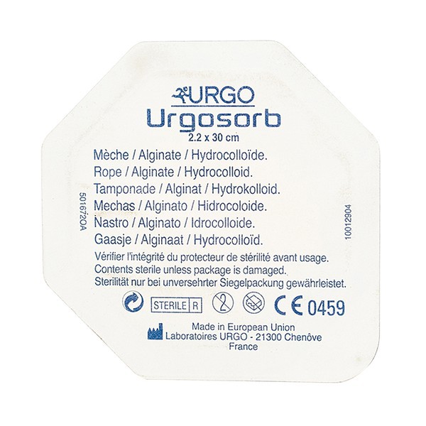 URGOSORB ROPE (2.2cmx30cm) DẠNG DÂY - Băng Alginate/hydrocolloid thấm hút cao