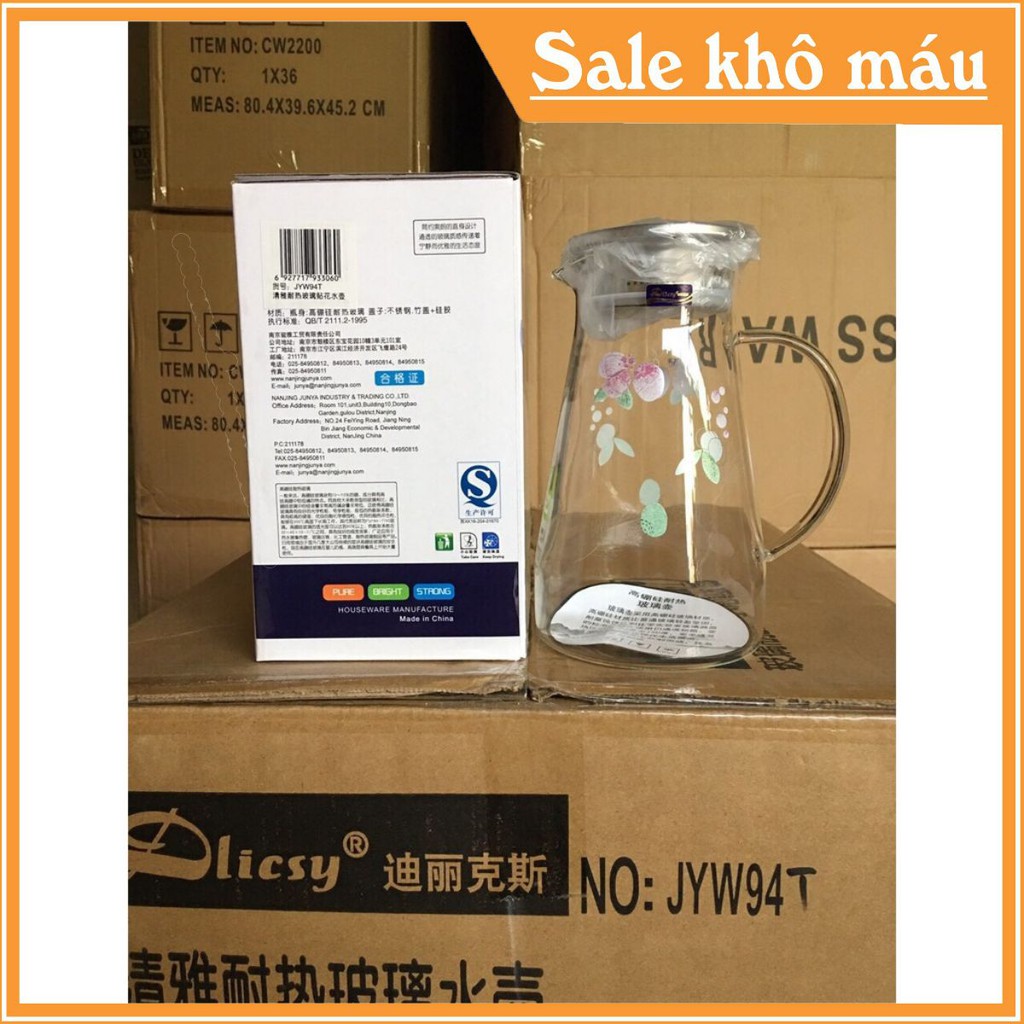 [FreeShip – Xả kho cắt lỗ sập sàn] BÌNH NƯỚC THỦY TINH PHA LÊ SIÊU NHẸ(HÀNG CHUẨN XỊN)