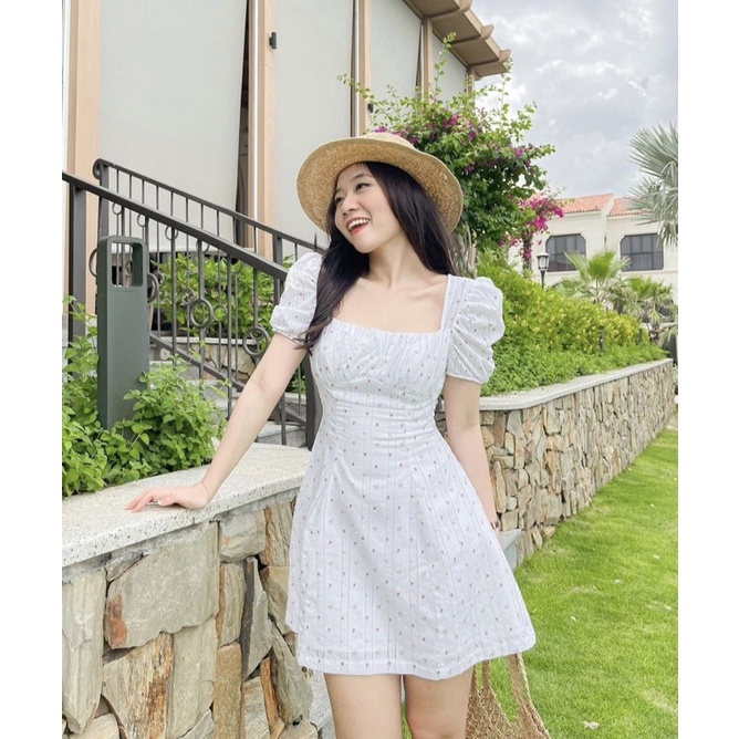 Váy Hoa Nhí Thô Vân Nổi Hàng 2 Lớp Có Ảnh Thật