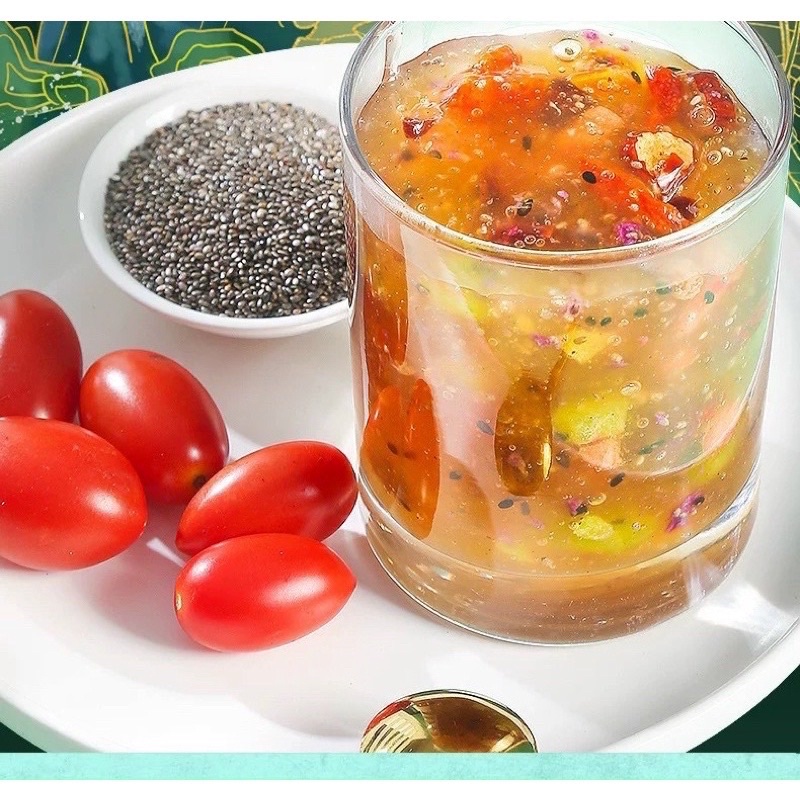 Bột Củ Sen Hạt Chia Mix Trái Cây Meizhoushike hộp 500g M8