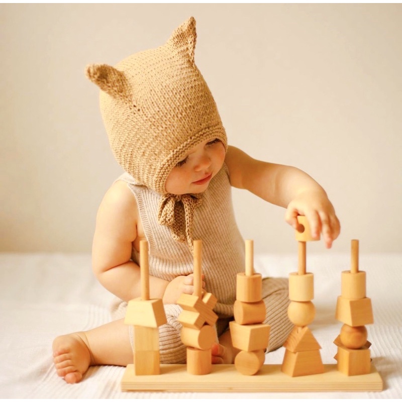 Trò chơi xếp các khối gỗ   cho bé yêu decor góc chơi  phong cách Hàn  góc học tập cho bé-BondKids