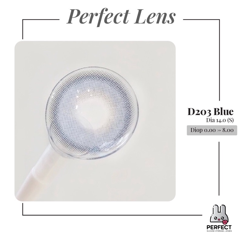 Lens Mắt , Kính Áp Tròng D203 BLUE Có Độ Cận và Không Độ , DIA 14.0 ,Cho Mắt Nhạy Cảm Giá Sale