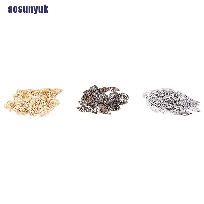 Bộ 50 mặt dây hình chiếc lá rỗng làm đồ trang sức DIY