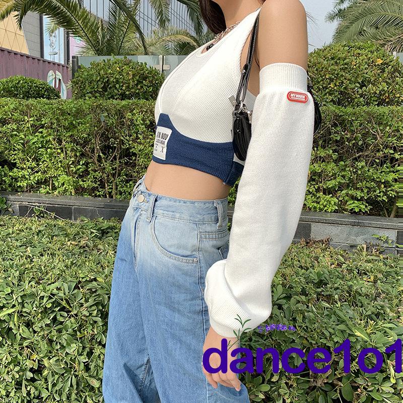 Áo Crop Top Dệt Kim Cổ Xẻ Sâu Gợi Cảm Cho Nữ