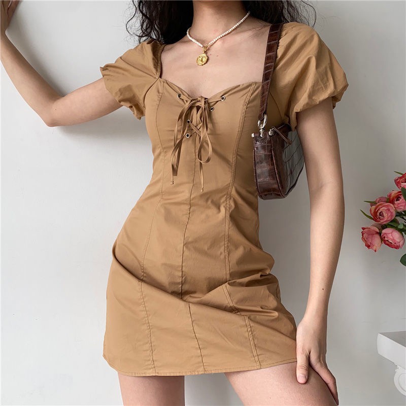 Đầm Dài Tay Phồng In Họa Tiết Hoa Phong Cách Pháp Thanh Lịch Dành Cho Nữ