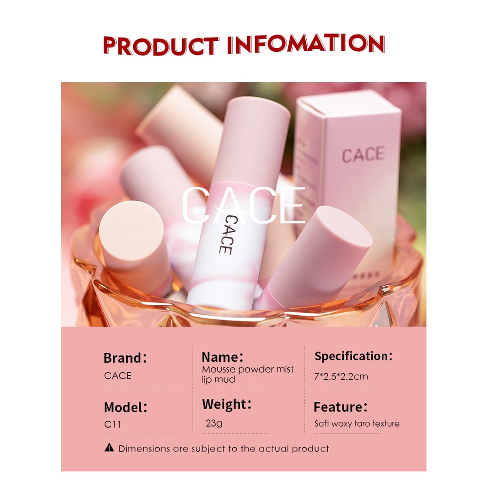 Thỏi son kem lì QIBEST CACE - C11 mịn mượt như nhung chống thấm nước lâu trôi 6 màu 23g | BigBuy360 - bigbuy360.vn