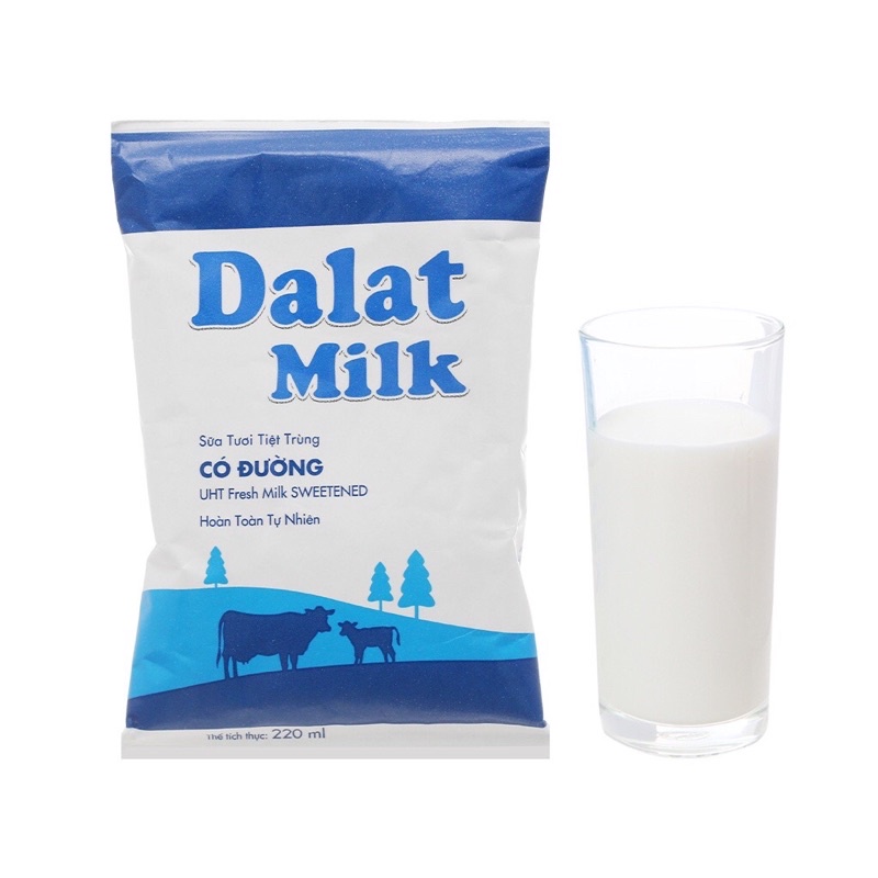 TÚI/ BỊCH SỮA TƯƠI TIỆT TRÙNG ĐÀ LẠT MILK/ DALAT MILK -