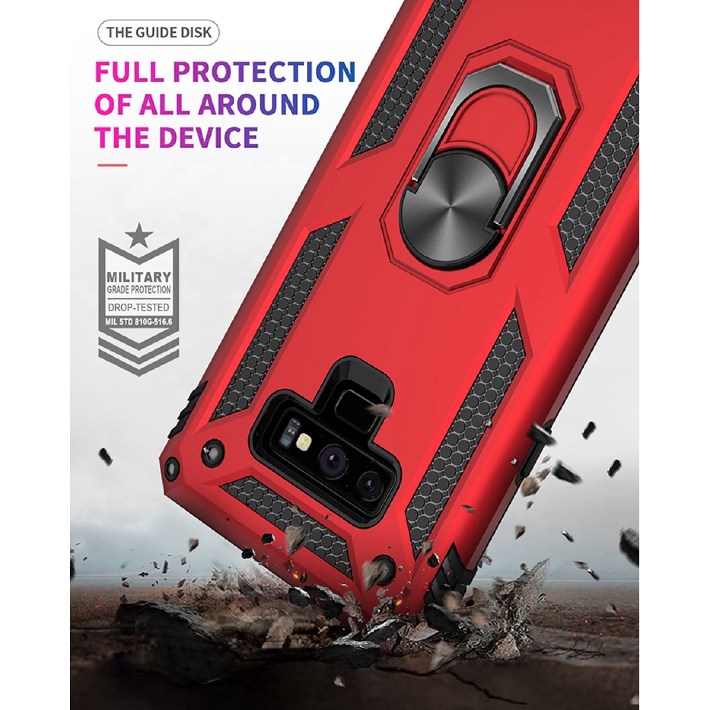 Ốp điện thoại PC cứng kèm vòng khuyên đỡ chống sốc cho SAMSUNG GALAXY NOTE 9 8