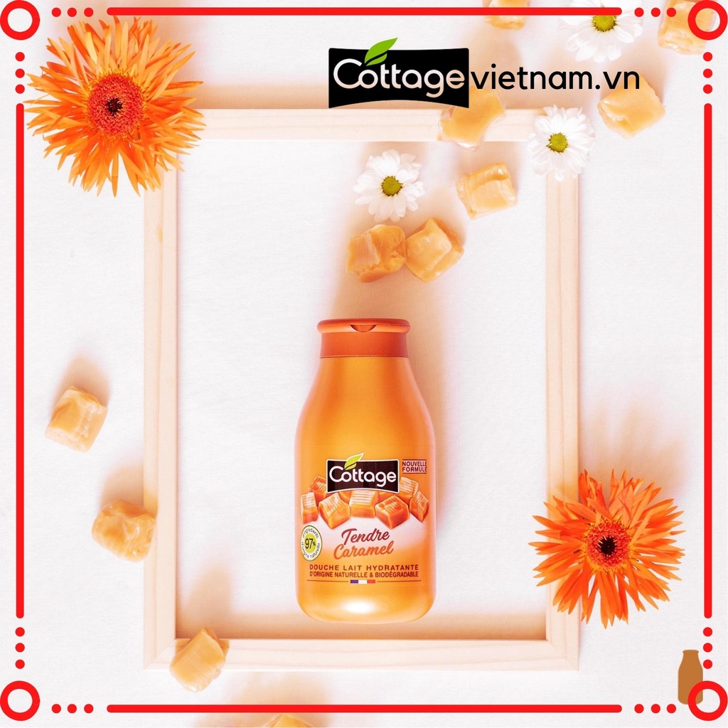 Sữa tắm Cottage của Pháp, Dung tích 250ml, Hương Caramel, phân phối chính hãng