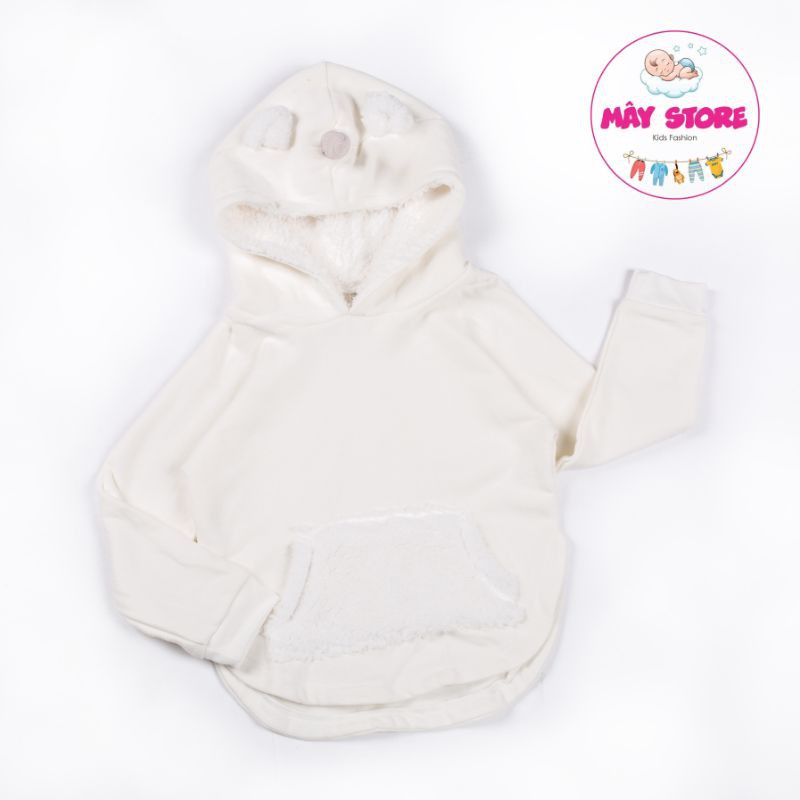 (HÀNG CHÍNH HÃNG) Áo Hoodie bé gái chất liệu da cá lót lông từ 3M đến 12T