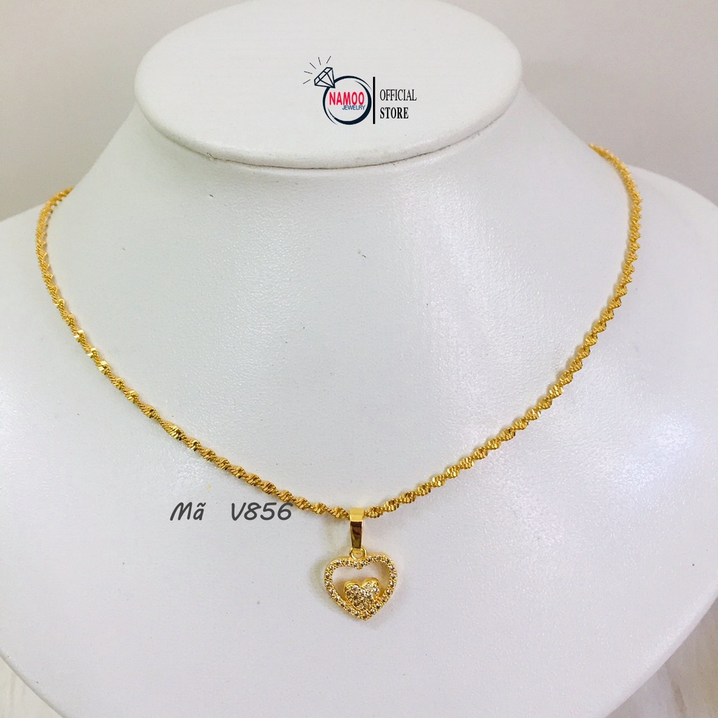 Dây Chuyền Nữ V856 Baby Heart Cùng Dây Xích Nhỏ V010 Namoo Jewelry