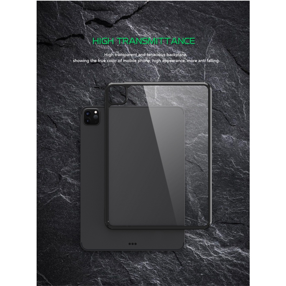 Ốp Lưng Dành Cho iPad Mini 6 / iPad Air 4 / Air 5 / iPad Pro 11 / iPad Pro 12.9  Mặt Lưng Kính Trong Suốt Viền Color.