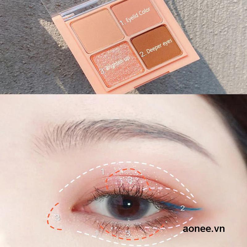 ✨✨Bảng Phấn Mắt Dikalu 4 Màu Dễ Lên Màu Lâu Trôi Trang Điểm Làm Đẹp