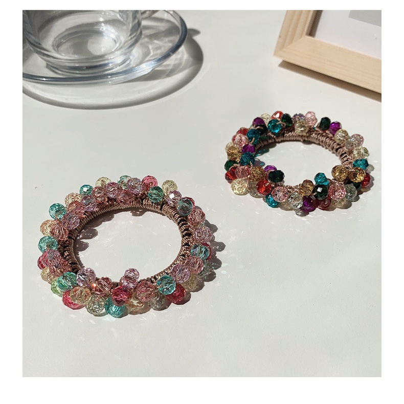 Dây Cột Tóc Co Giãn Đính Đá Pha Lê Nhiều Màu Sắc Xinh Xắn Thời Trang Cho Nữ