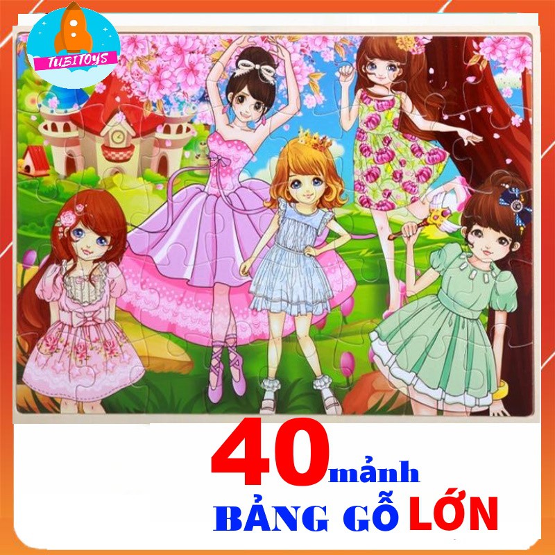 Đồ chơi xếp hình gỗ Puzzle 40 miếng ghép cho bé từ 3-10 tuổi