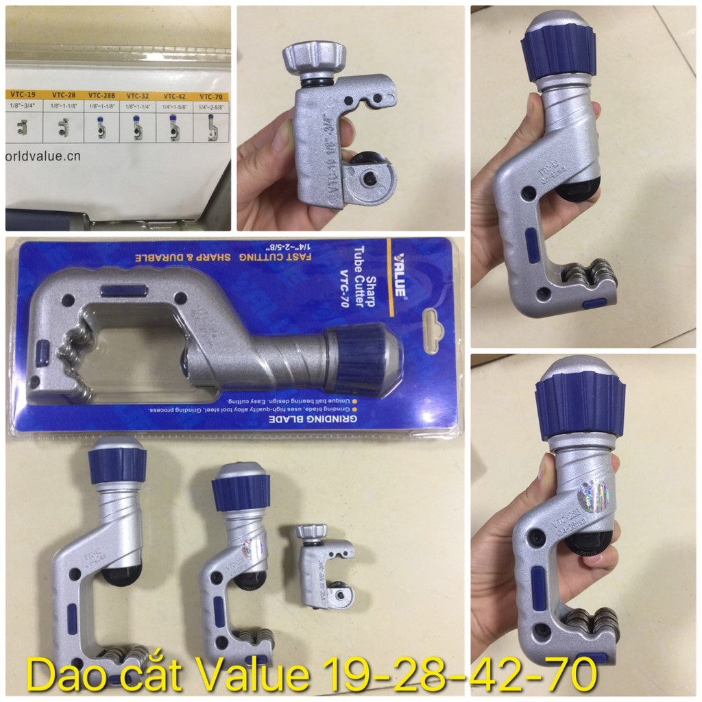 DAO CẮT ỐNG ĐỒNG VALUE chính hãng các cỡ VTC 19 28 28B 42 70 TD