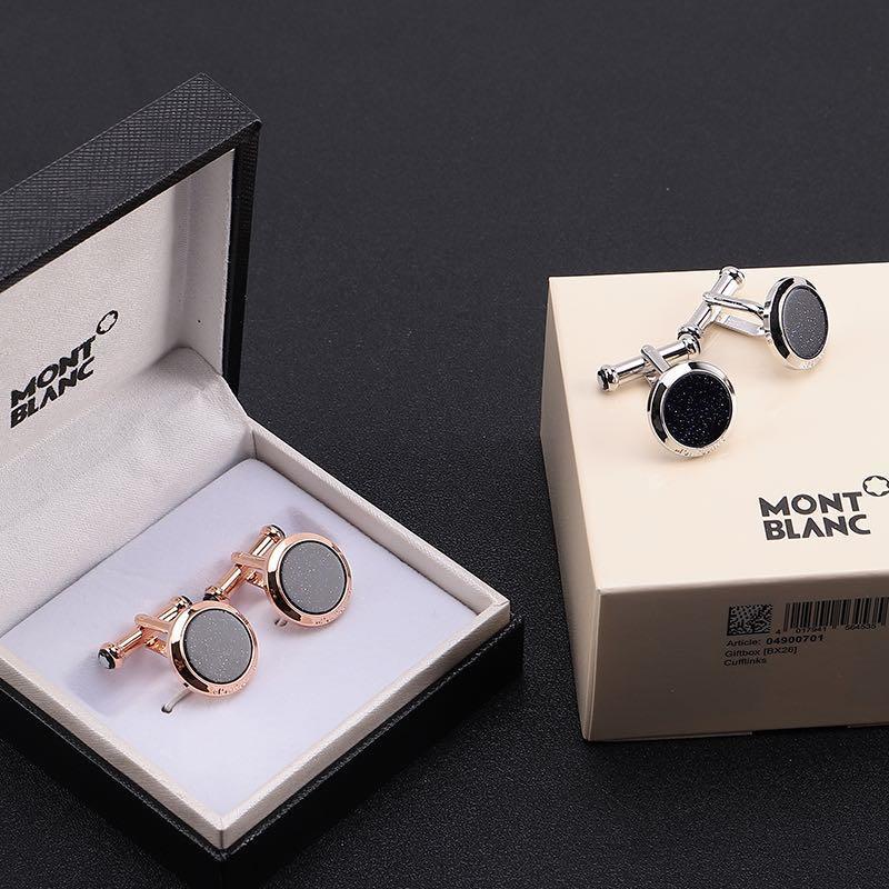 Khuy Măng Sét Bằng Thép Khắc Chữ Montblanc Dành Cho Áo Sơ Mi Nam
