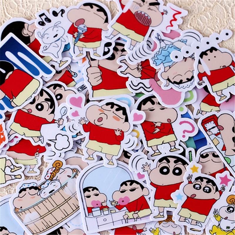 ❀ Crayon Shin-chan Q-1 Giấy và decal dán tường❀ 40Pcs/set Anime Album Scrapbooks Mixed DIY Decor Stickers ML07421