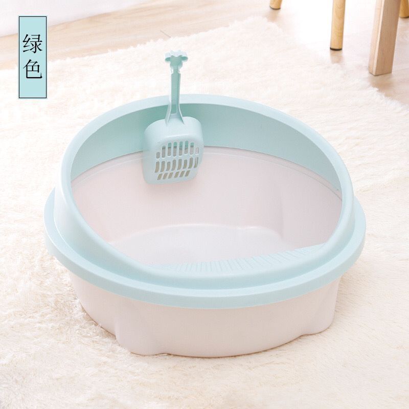 Khay vệ sinh mèo thành cao - Chất liệu nhựa cao cấp - Tặng kèm xẻng
