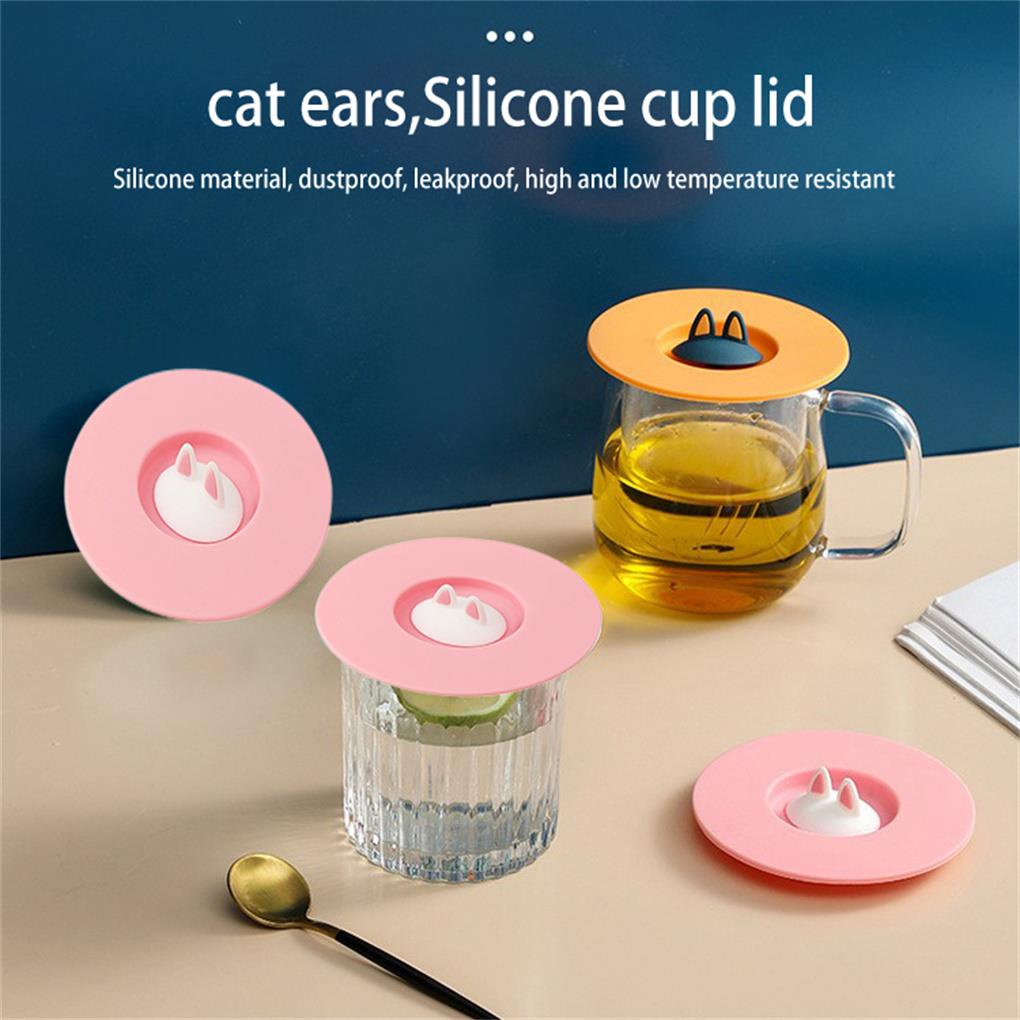 Nắp Đậy Cốc Uống Nước Có Giá Đỡ Muỗng Chống Tràn Tiện Dụng Cho Nhà Hàng