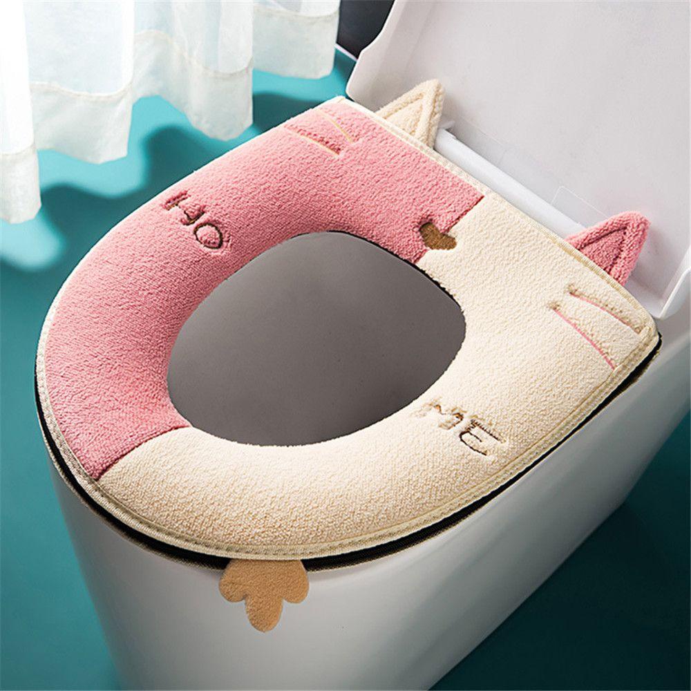 WTTLE Vỏ Bọc Bệ Ngồi Bồn Cầu Có Tay Cầm Giữ Ấm Mùa Đông