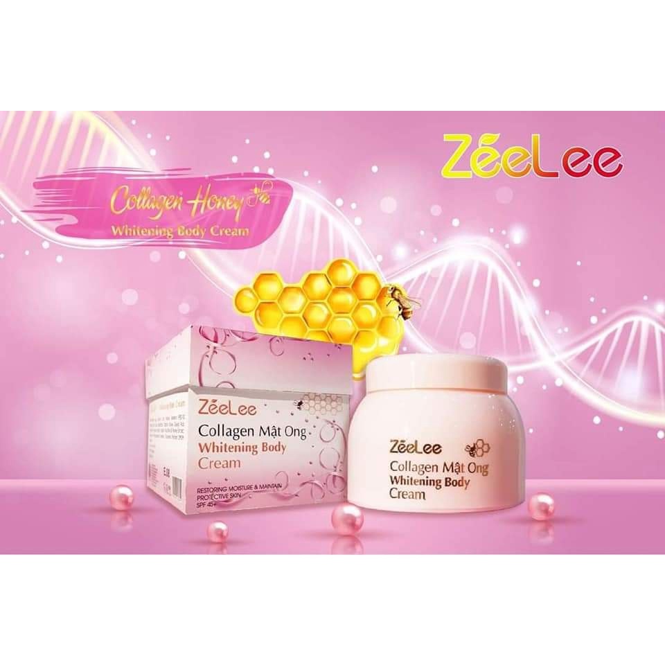 Kem trắng da body toàn thân ZeeLee  collagen mật ong  200g SPF 45+