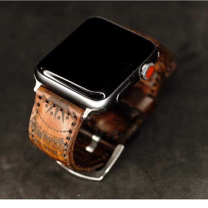Dây Đồng Hồ Da Thật RAM Leather Trống Đồng Việt Nam Xanh Navy Da Bò Thật Bền Đẹp