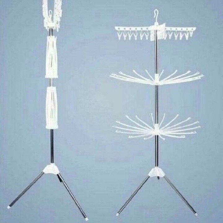 Giá treo phơi đồ cho bé, tất vớ, khăn xoay 360, có thể gấp gọn phơi được nhiều đồ
