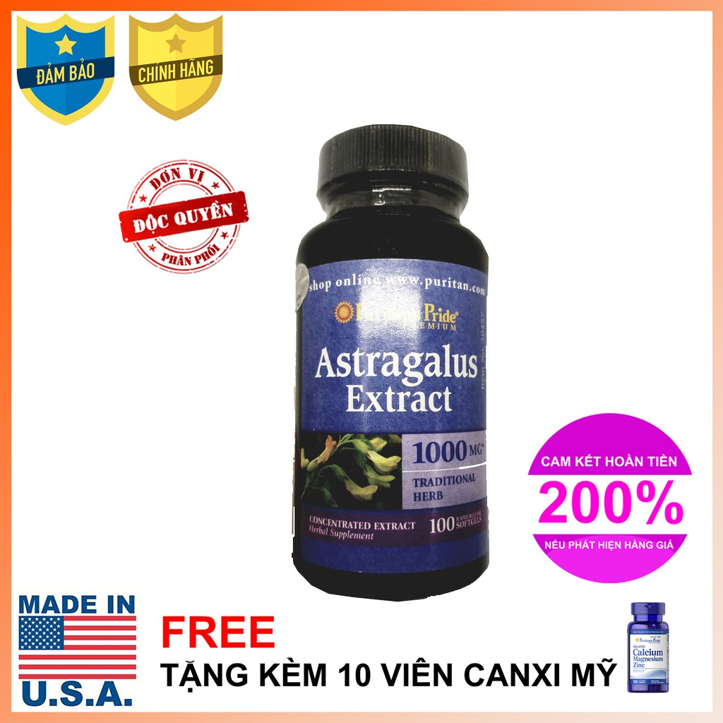  Viên uống chiết xuất Astragalus Puritan Pride Astragalus Extract 1000 mg 100 viên