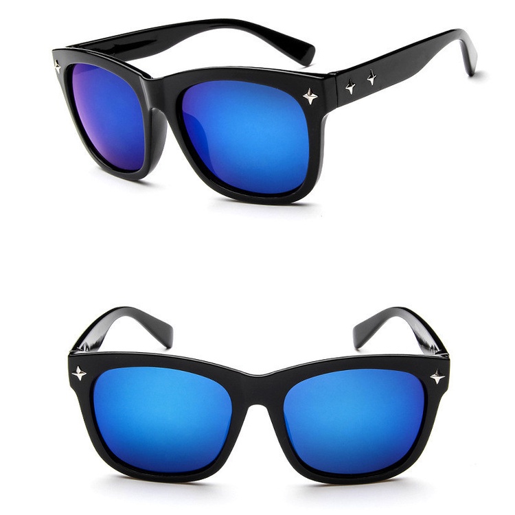 Kính râm màu đen dáng vuông lớn UV400 đeo khi lái xe đạp thời trang cho nam và nữ