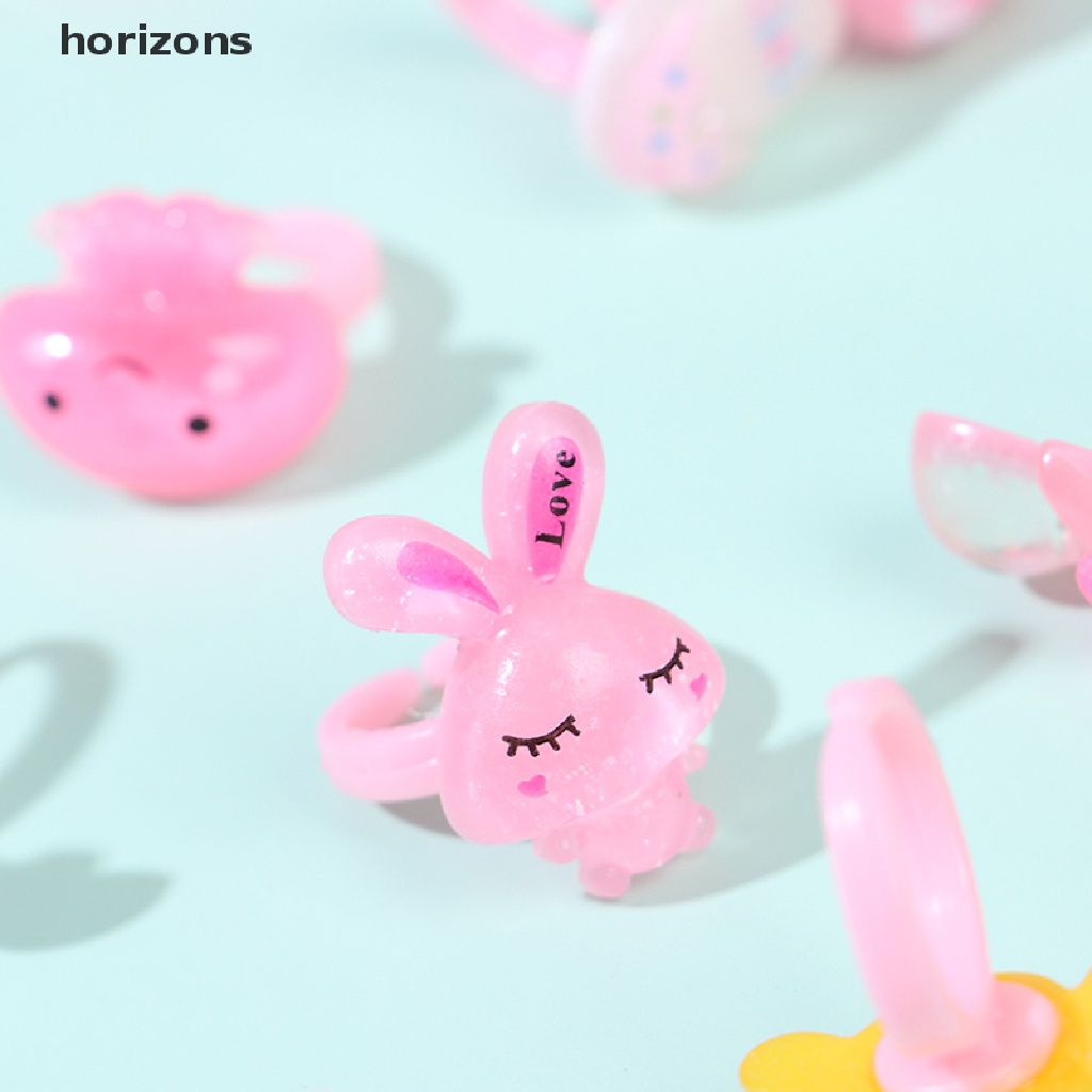 Set 20 nhẫn hình hoa / động vật ngọt ngào thời trang cho bé gái chất lượng cao