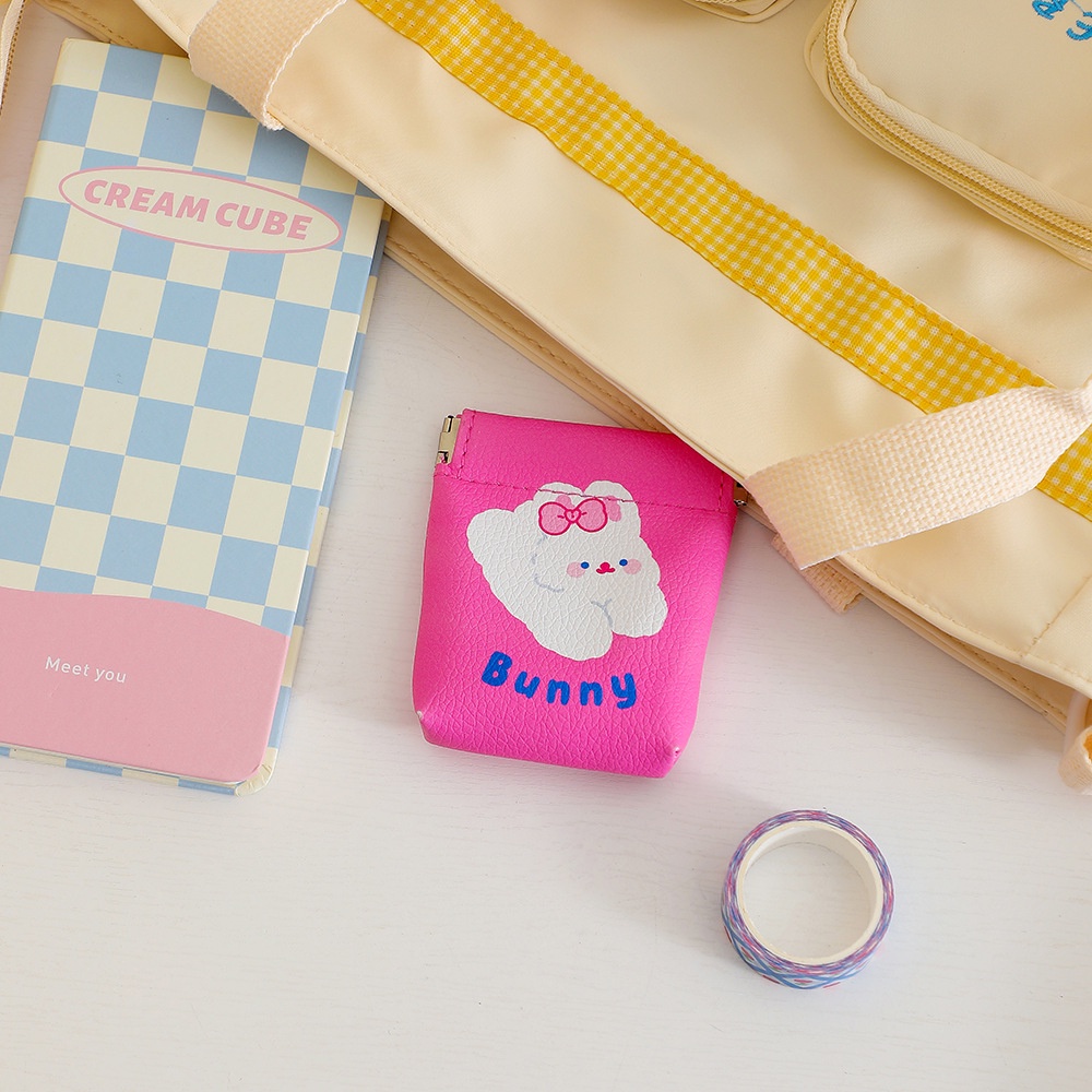 Ví Đựng Tiền Xu Bằng Da PU Hình Thỏ Đáng Yêu