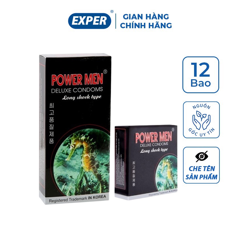 Bao cao su Power Men Cá Ngựa, bao cao su siêu mỏng kéo dài thời gian quan hệ