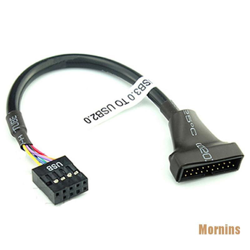 Dây Cáp Chuyển Đổi Mornins 19 / 20 Pin Usb 3.0 Female Sang 9 Pin Usb 2.0 Male