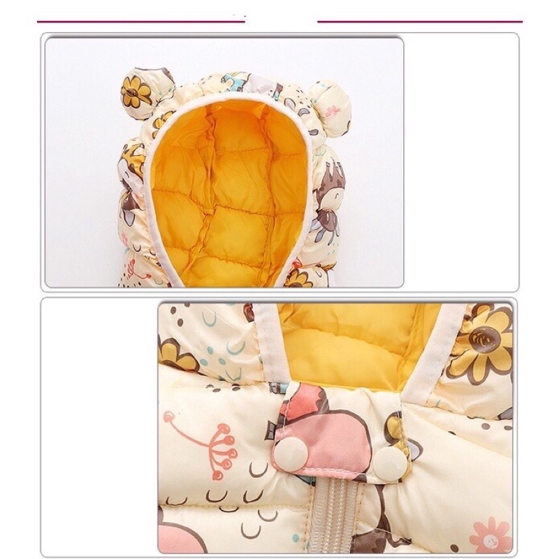 Áo phao gile có mũ Quảng Châu cao cấp cho bé 8-23kg