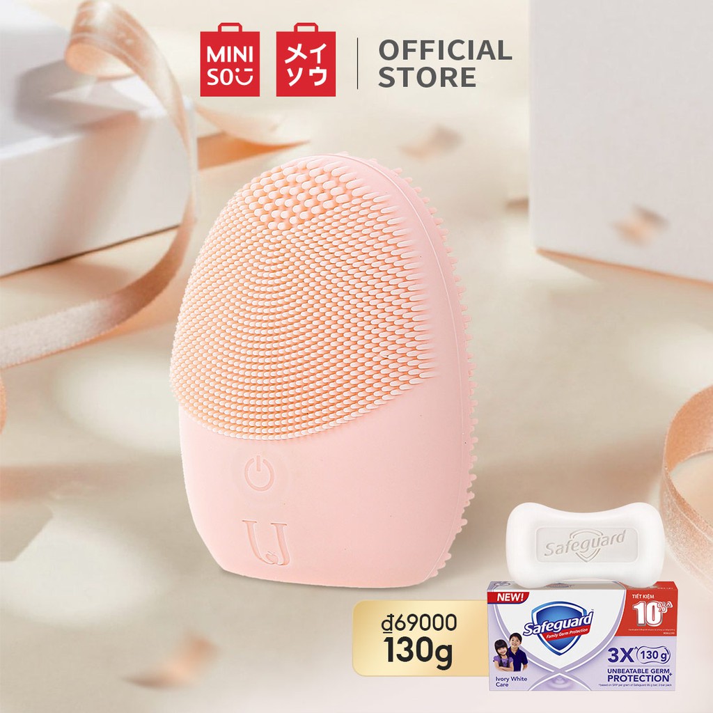 Máy rửa mặt Miniso silicon NV0001 (Cỏ xanh+Hồng+3PCS Xà bông)