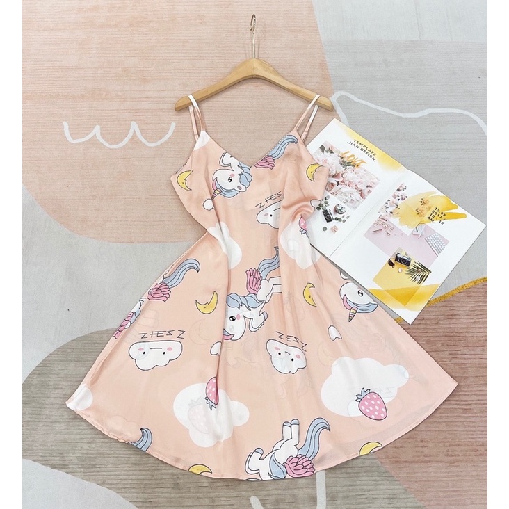 [Mã SKAMFSW175 giảm 10K đơn 50K] Váy Ngủ Lụa Satin Thiết Kế