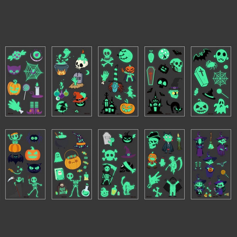 Hình Xăm Dán Tạm Thời Họa Tiết Halloween Phát Quang Độc Đáo dreamdiary